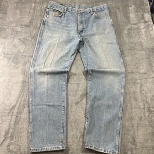 Wrangler Authentics Mens Light Wash Relaxed Fit Straight Leg Jeans 38x32